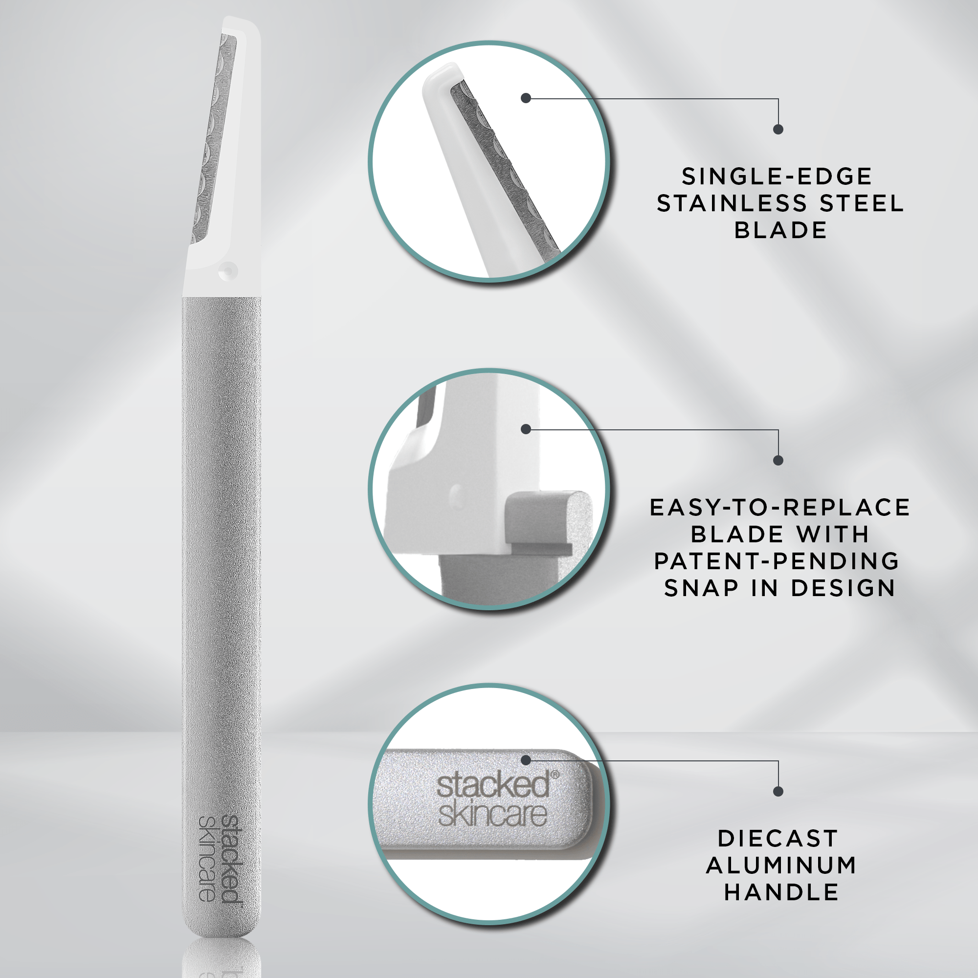 Reusable dermaplaning tool for dead skin removal