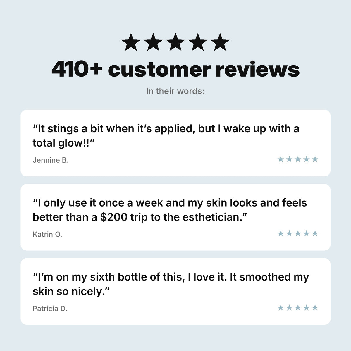 Customer reviews of TCA Multi-Acid Face Peel about waking up glowing and skin that looks better than a trip to the esthetician.